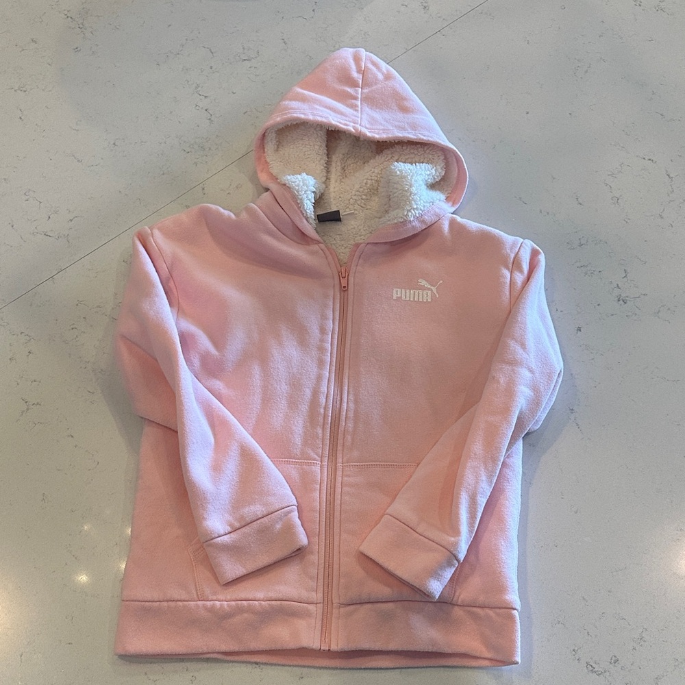 Puma Kids Light Pink Fleece Hoodie